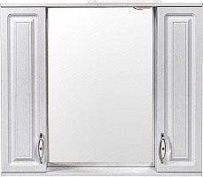 Stella Polare Зеркальный шкаф Кармела 90/С люкс белое серебро